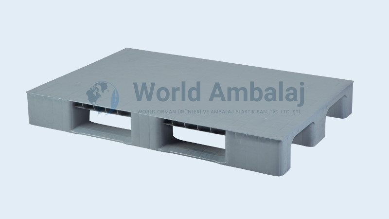 80×120 Gri Düz Plastik Palet