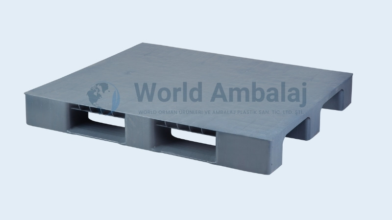 100×120 Gri Düz Plastik Palet