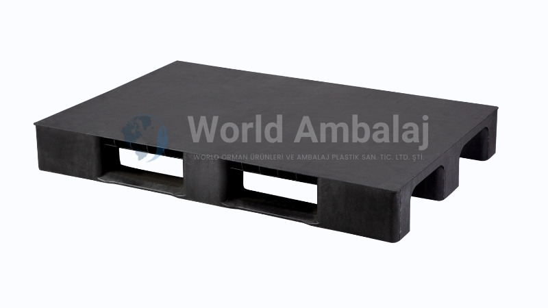 80×120 Siyah Düz Plastik Palet