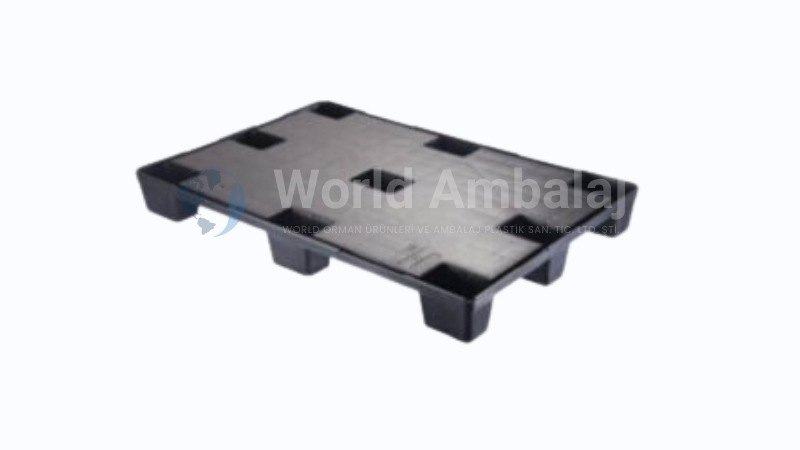 80×120 Siyah Üzeri Düz İç İçe Geçen Plastik Palet