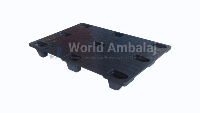 80×120 Siyah Delikli İç İçe Geçen Plastik Palet