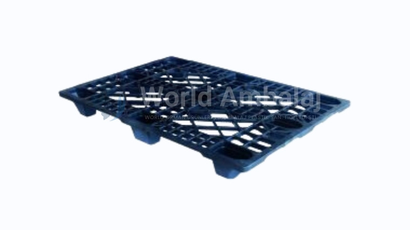 80×120 Mavi Delikli İç İçe Geçen Plastik Palet