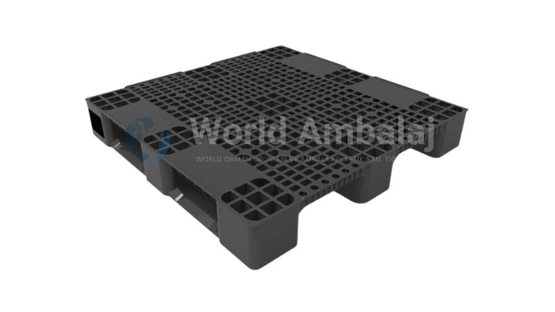 110×110 Siyah Delikli Plastik Palet