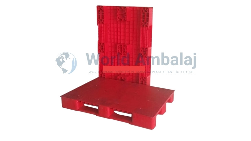 80×120 Kırmızı Düz Plastik Palet